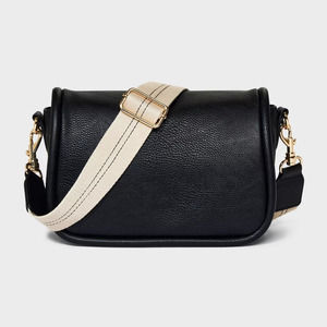 Universal Thread Soft Saddle Crossbody Bag in Faux Black Leather